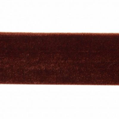 Лента бархатная нейлон, шир.25 мм, (упак. 45,7м), цв.120-шоколад - купить в Пскове. Цена: 981.09 руб.