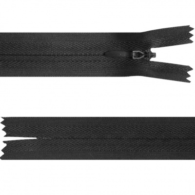 Молния потайная Т3, 20 см, полиэстер, цвет чёрный - купить в Пскове. Цена: 5.27 руб.