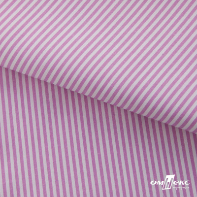 Ткань сорочечная Полоска Кенди, 115 г/м2, 58% пэ,42% хл, шир.150 см, цв.1-розовый, (арт.110) - купить в Пскове. Цена 306.69 руб.