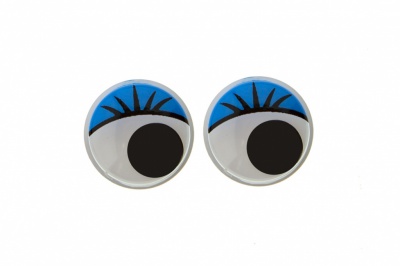 Глазки для игрушек, круглые, с бегающими зрачками, 12 мм/упак.50+/-2 шт, цв. -синий - купить в Пскове. Цена: 95.04 руб.