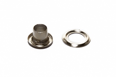Люверсы металлические "ОмТекс", блочка/кольцо, (3 мм) - цв.никель - купить в Пскове. Цена: 0.18 руб.