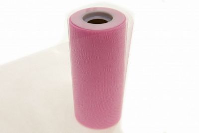 Фатин блестящий в шпульках 16-14, 12 гр/м2, шир. 15 см (в нам. 25+/-1 м), цвет розовый - купить в Пскове. Цена: 108.61 руб.