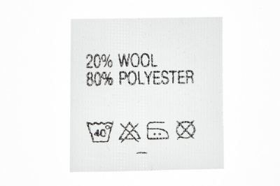 Состав и уход 20% wool 80% poliester - купить в Пскове. Цена: 64.21 руб.