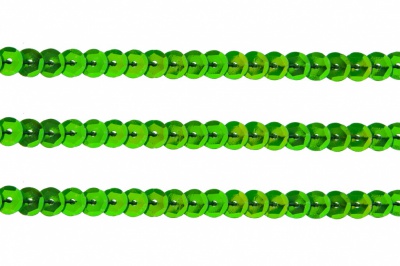 Пайетки "ОмТекс" на нитях, CREAM, 6 мм С / упак.73+/-1м, цв. 94 - зеленый - купить в Пскове. Цена: 297.48 руб.