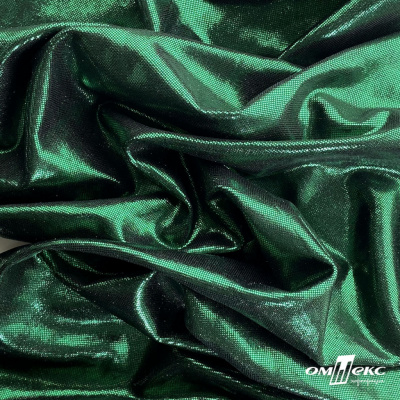 Трикотажное полотно голограмма, шир.140 см, #602 -чёрный/зелёный - купить в Пскове. Цена 385.88 руб.