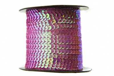 Пайетки "ОмТекс" на нитях, CREAM, 6 мм С / упак.73+/-1м, цв. 89 - розовый - купить в Пскове. Цена: 468.37 руб.