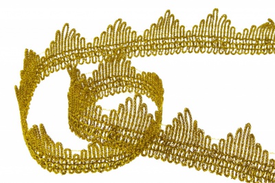 Тесьма металлизированная 8204, шир. 40 мм/уп. 13,7+/-1 м, цвет золото - купить в Пскове. Цена: 420.42 руб.