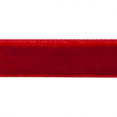 Лента бархатная нейлон, шир.12 мм, (упак. 45,7м), цв.45-красный - купить в Пскове. Цена: 396 руб.