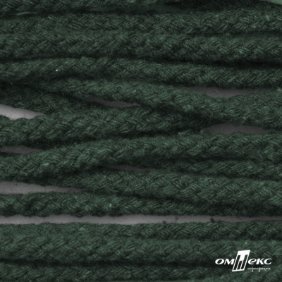 Шнур плетеный d-6 мм, 70% хлопок 30% полиэстер, уп.90+/-1 м, цв.1083-тём.зелёный - купить в Пскове. Цена: 594 руб.