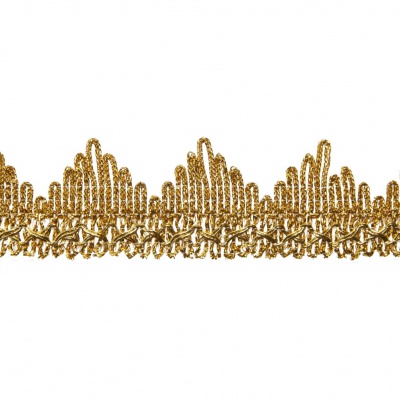 Тесьма металлизированная 0384-0240, шир. 40 мм/уп. 25+/-1 м, цвет золото - купить в Пскове. Цена: 490.74 руб.