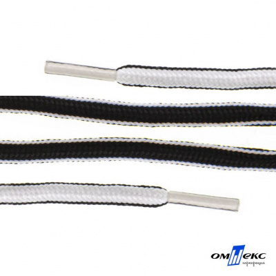 Шнурки #4-27, круглые 130 см, двухцветные (черно/белый) - купить в Пскове. Цена: 47.04 руб.