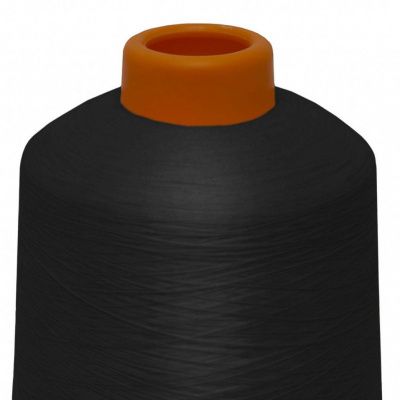 Нитки текстурированные некручёные, намот. 15 000 м, цвет чёрный - купить в Пскове. Цена: 204.10 руб.