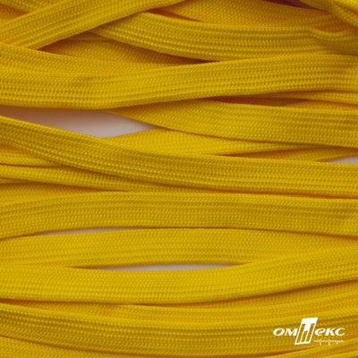 Шнур плетеный (плоский) d-12 мм, (уп.90+/-1м), 100% полиэстер, цв.269 - жёлтый - купить в Пскове. Цена: 8.62 руб.