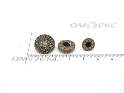 Кнопки металл 15 мм альфа антик с рис.№3  - купить в Пскове. Цена: 2.90 руб.