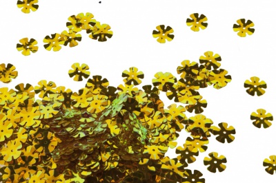 Пайетки "ОмТекс" россыпью,DOUBLE SIDED GOLD,цветок 14 мм/упак.50 гр, цв. 0460-золото - купить в Пскове. Цена: 80.12 руб.