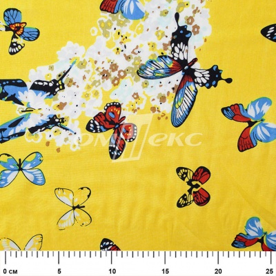 Плательная ткань "Софи" 7.2, 75 гр/м2, шир.150 см, принт бабочки - купить в Пскове. Цена 241.49 руб.
