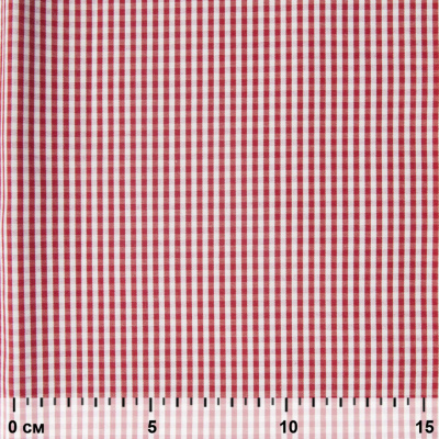 Ткань сорочечная Клетка Виши, 115 г/м2, 58% пэ,42% хл, шир.150 см, цв.5-красный, (арт.111) - купить в Пскове. Цена 306.69 руб.
