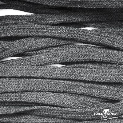 Шнур плетеный d-8 мм плоский, 70% хлопок 30% полиэстер, уп.85+/-1 м, цв.1027-серый - купить в Пскове. Цена: 735 руб.