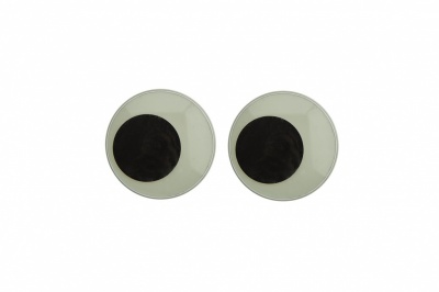 Глазки для игрушек, круглые, с бегающими зрачками, 18 мм/упак.20+/-2 шт, цв. -черно-белые - купить в Пскове. Цена: 25.40 руб.