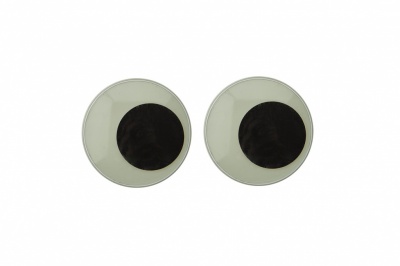 Глазки для игрушек, круглые, с бегающими зрачками, 24 мм/упак.50+/-2 шт, цв. -черно-белые - купить в Пскове. Цена: 60.32 руб.