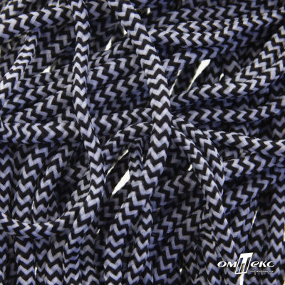 Шнурки #107-16, круглые 130 см, двухцветные цв.серый/чёрный - купить в Пскове. Цена: 31.89 руб.