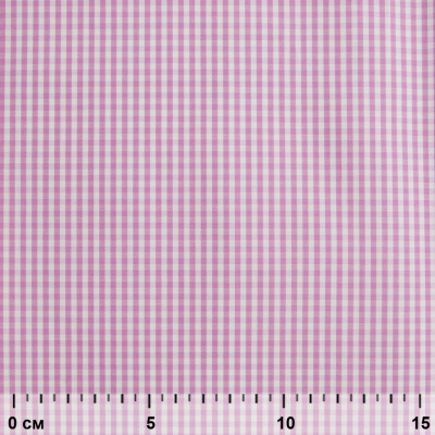 Ткань сорочечная Клетка Виши, 115 г/м2, 58% пэ,42% хл, шир.150 см, цв.1-розовый, (арт.111) - купить в Пскове. Цена 306.69 руб.