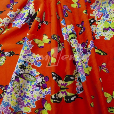 Плательная ткань "Софи" 7.1, 75 гр/м2, шир.150 см, принт бабочки - купить в Пскове. Цена 241.49 руб.