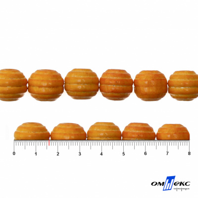 0309-Бусины деревянные "ОмТекс", 16 мм, упак.50+/-3шт, цв.003-оранжевый - купить в Пскове. Цена: 62.22 руб.