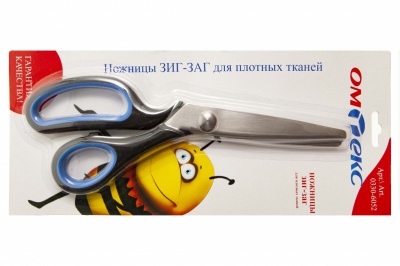 Ножницы арт.0330-6052 "ЗИГ-ЗАГ" 5 мм, для плотных тканей , 9"/ 229 мм - купить в Пскове. Цена: 733.08 руб.