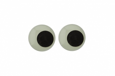 Глазки для игрушек, круглые, с бегающими зрачками, 15 мм/упак.50+/-2 шт, цв. -черно-белые - купить в Пскове. Цена: 46.92 руб.