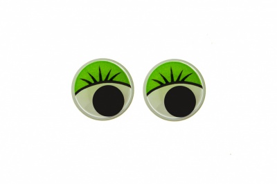Глазки для игрушек, круглые, с бегающими зрачками, 8 мм/упак.50+/-2 шт, цв. -зеленый - купить в Пскове. Цена: 59.66 руб.