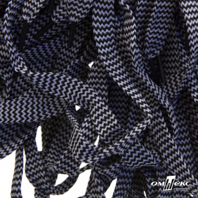 Шнурки #107-07, плоские 130 см, двухцветные цв.серый/чёрный - купить в Пскове. Цена: 23.03 руб.