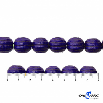 0309-Бусины деревянные "ОмТекс", 16 мм, упак.50+/-3шт, цв.018-фиолет - купить в Пскове. Цена: 62.22 руб.