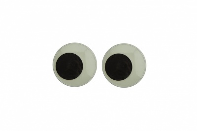 Глазки для игрушек, круглые, с бегающими зрачками, 12 мм/упак.50+/-2 шт, цв. -черно-белые - купить в Пскове. Цена: 38.32 руб.