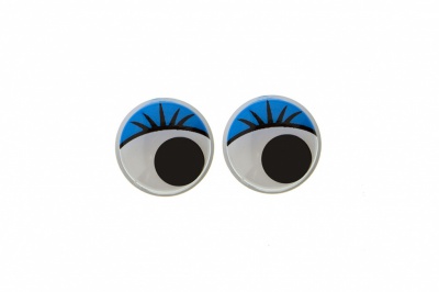 Глазки для игрушек, круглые, с бегающими зрачками, 8 мм/упак.50+/-2 шт, цв. -синий - купить в Пскове. Цена: 59.66 руб.