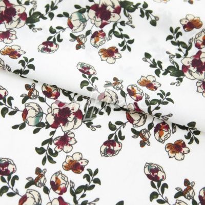 Плательная ткань "Фламенко" 23.1, 80 гр/м2, шир.150 см, принт растительный - купить в Пскове. Цена 264.56 руб.