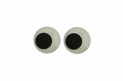 Глазки для игрушек, круглые, с ресничками, 10 мм/упак.50+/-2 шт, цв. -черно-белые - купить в Пскове. Цена: 21.24 руб.