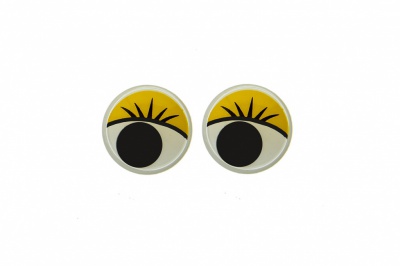 Глазки для игрушек, круглые, с бегающими зрачками, 8 мм/упак.50+/-2 шт, цв. -желтый - купить в Пскове. Цена: 59.05 руб.