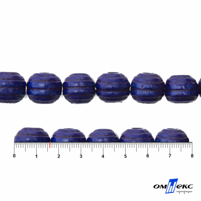 0309-Бусины деревянные "ОмТекс", 16 мм, упак.50+/-3шт, цв.006-синий - купить в Пскове. Цена: 62.22 руб.
